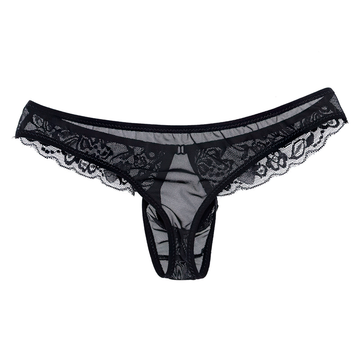 Sexy Men's Lace Transparent Underwear / See-Through Mesh Front Hole Lingerie Underpanties - EVE's SECRETS